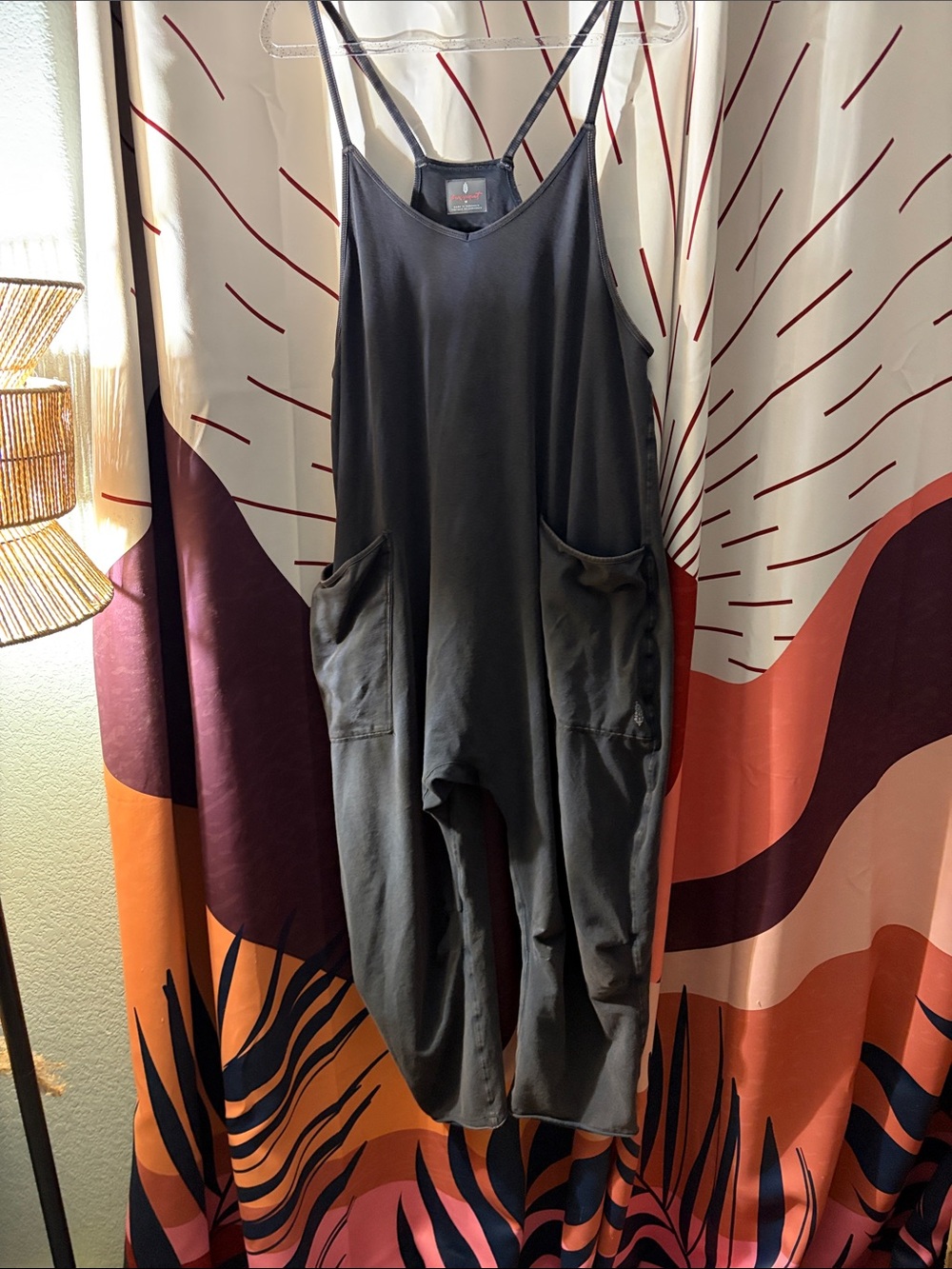 FP Movement by Free People Hot Shot Onesie in Washed Black